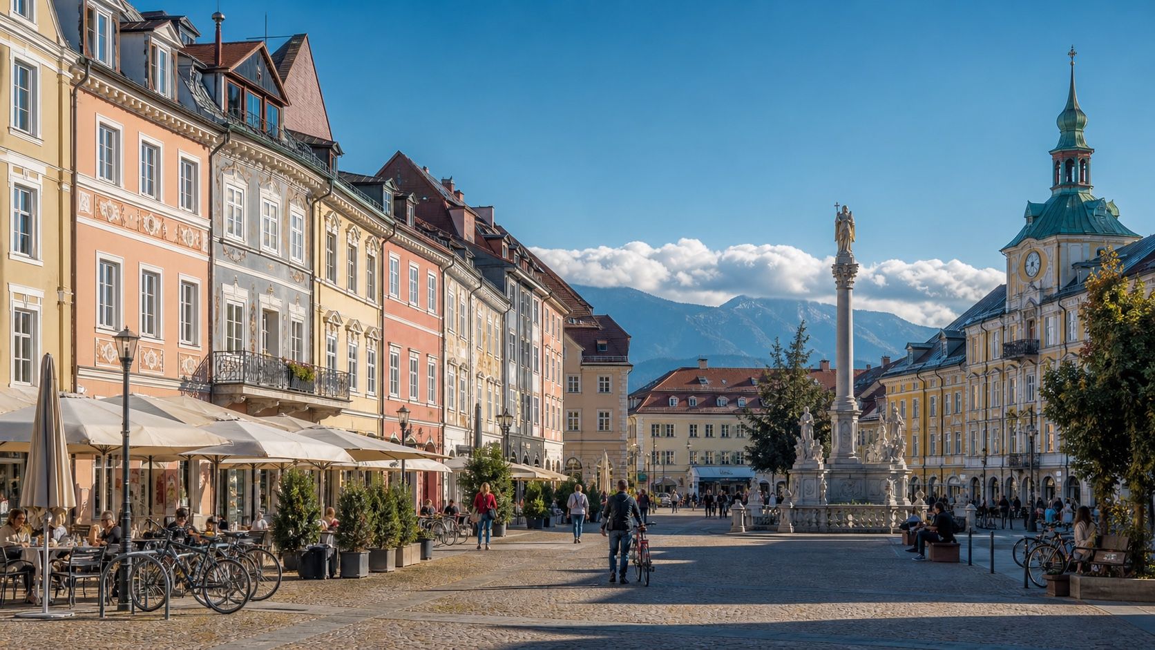 Фотореалистичная travel-сцена для статьи «Клагенфурт: что посмотреть, если вы оказались в Каринтии не проездом»